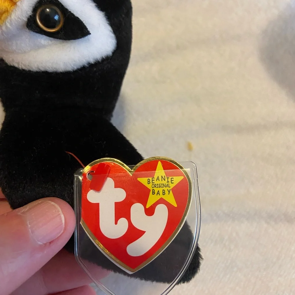 Ty Black and White Puffin with Orange Beak
